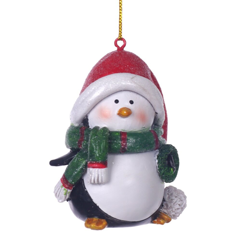 Фигурка декоративная подвесная "Пингвин",  L5 W5 H6,5 см, 2в.