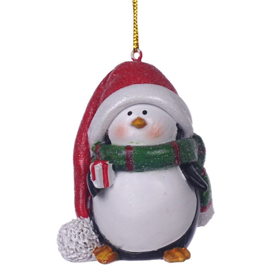 Фигурка декоративная подвесная "Пингвин",  L5 W5 H6,5 см, 2в.