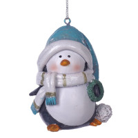 Фигурка декоративная подвесная "Пингвин",  L5 W5 H6,5 см, 2в.