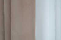 Портьера Silky на подкладе 275х260см бежевая