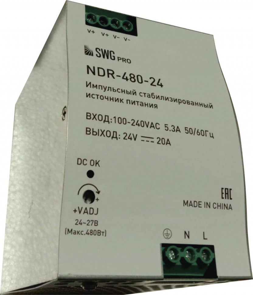 Блок питания для светодиодной ленты NDR NDR-480-24 SWG