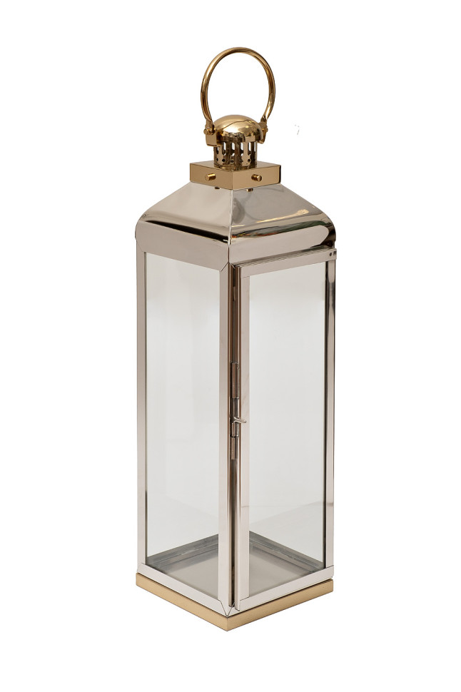 Подсвечник нерж.сталь/стекло