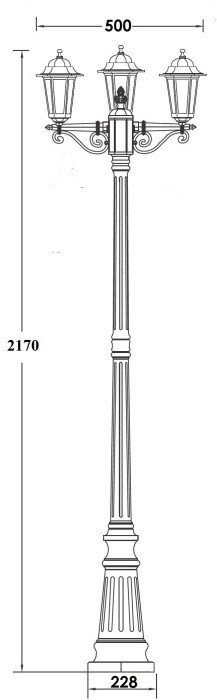 Наземный фонарь PETERSBURG S 79809SB Gb Oasis Light