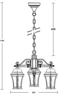 Уличный светильник подвесной ASTORIA 2 91470L/3 Gb Oasis Light