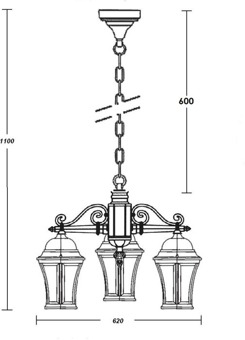 Уличный светильник подвесной ASTORIA 2 91470L/3 Gb Oasis Light