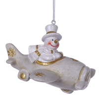 Фигурка декоративная подвесная "Снеговик/Дед Мороз",  L10 W8,5 H7 см, 2в.