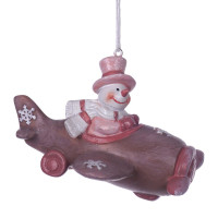 Фигурка декоративная подвесная "Снеговик/Дед Мороз",  L10 W8,5 H7 см, 2в.
