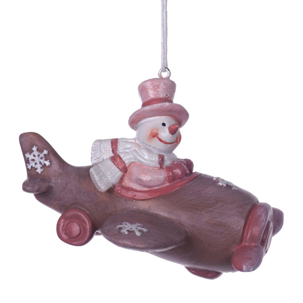 Фигурка декоративная подвесная "Снеговик/Дед Мороз",  L10 W8,5 H7 см, 2в.