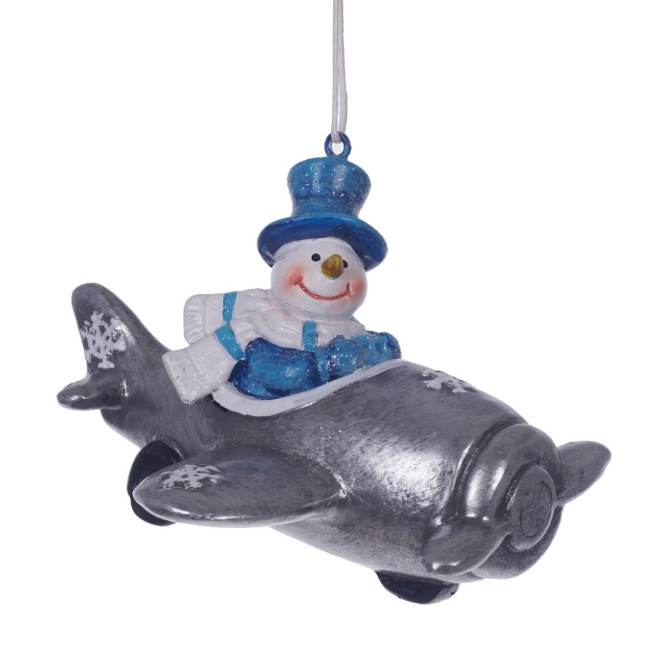 Фигурка декоративная подвесная "Снеговик/Дед Мороз",  L10 W8,5 H7 см, 2в.