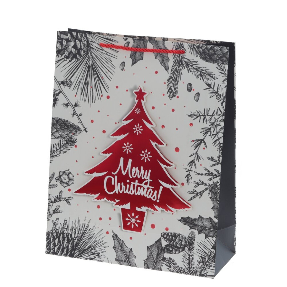 Пакет подарочный (бумага 210г/м2, блок микс 12шт), L26 W10 H32 см, 4в.