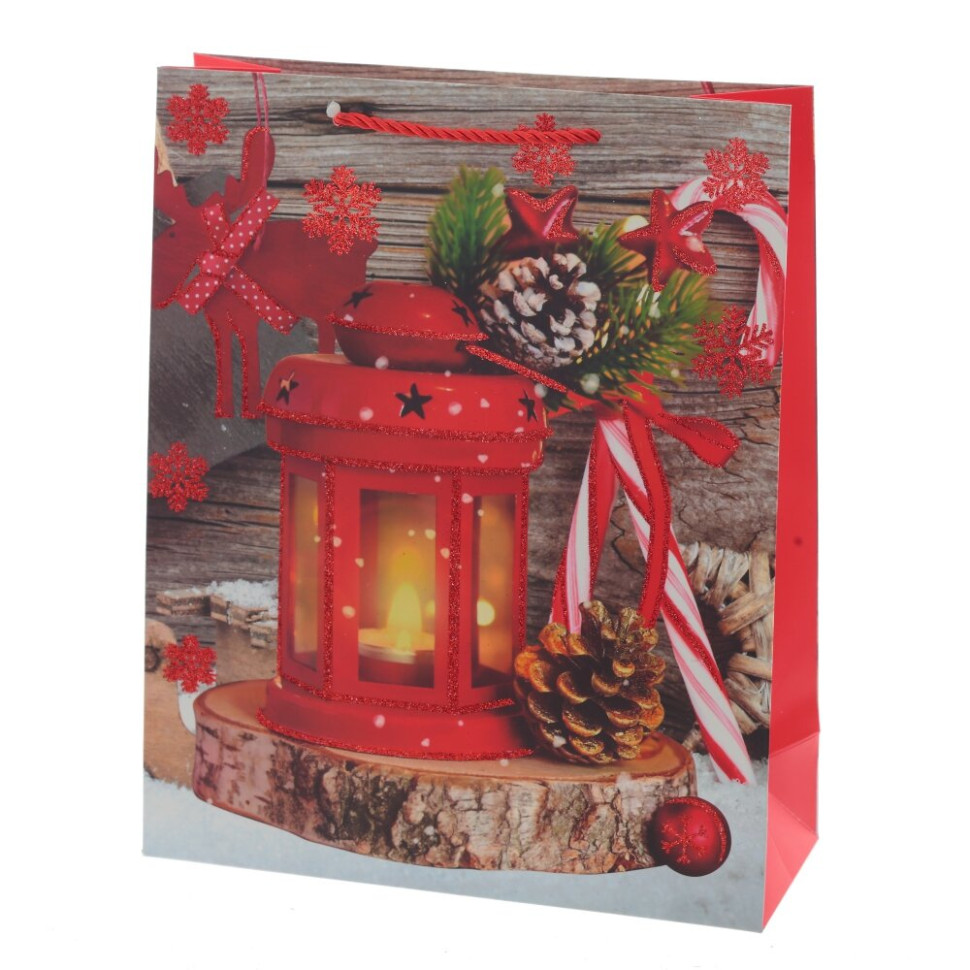 Пакет подарочный (бумага 210г/м2, блок микс 12шт), L26 W10 H32 см, 4в.