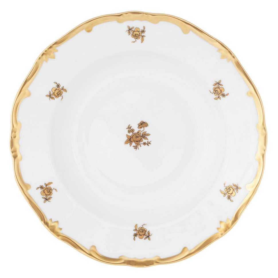 Набор глубоких тарелок 22см.6шт."Роза золотая"