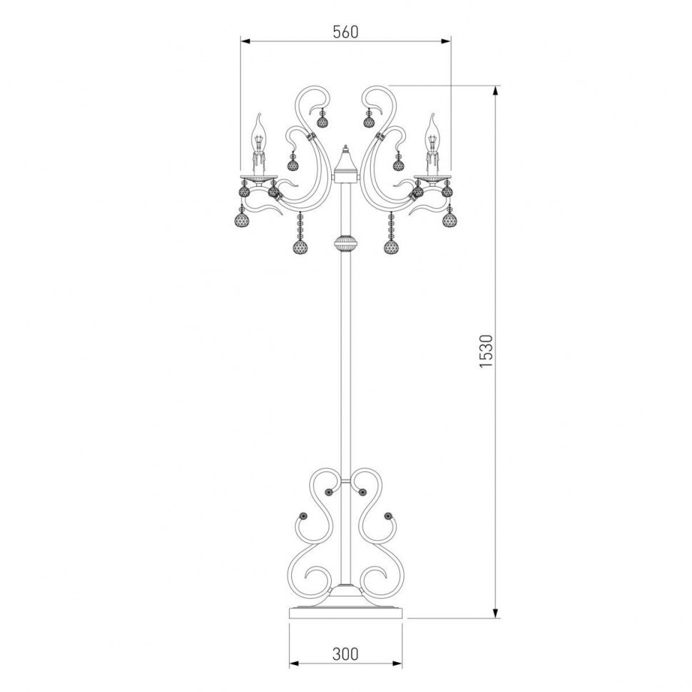 Торшер Eurosvet 12505/3F античная бронза Strotskis