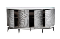 Комод серебристый с дверцами Комод серебристый с дверцами