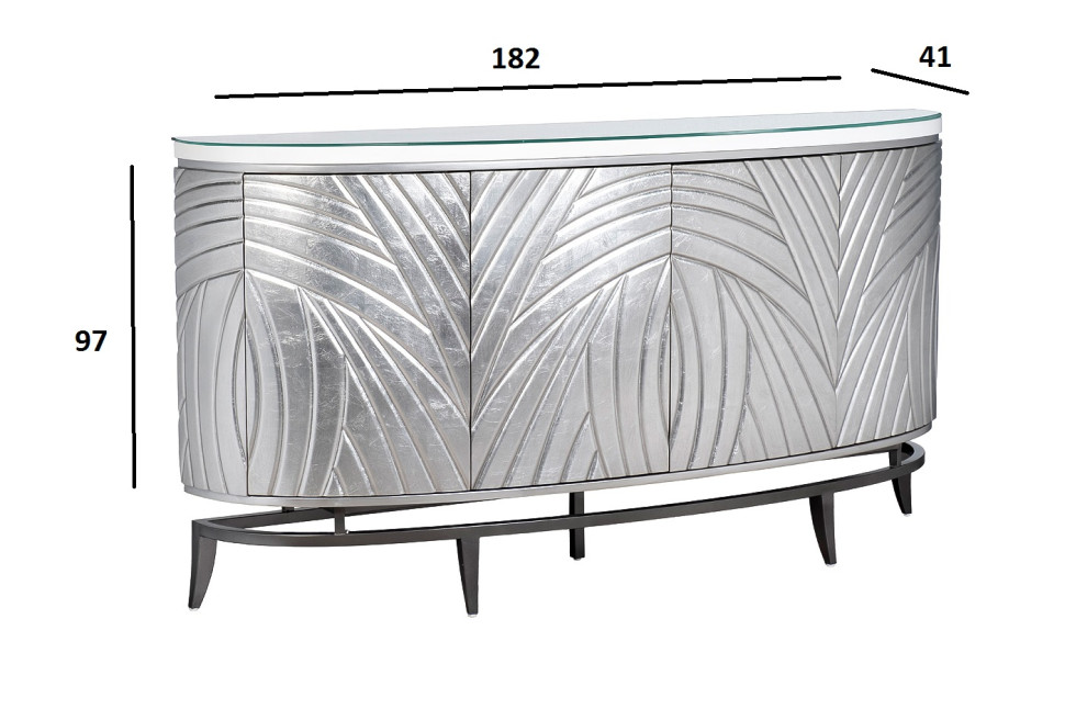 Комод серебристый с дверцами