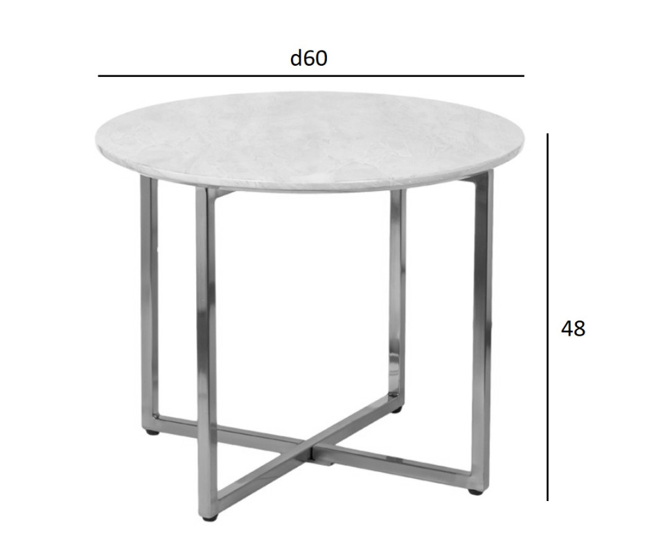 Столик журнальный круглый черный/хром