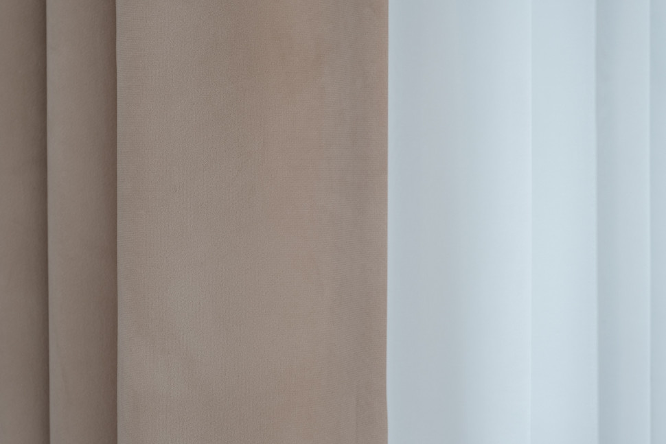 Портьера Silkу на подкладе 300х260см бежевая