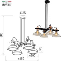 Подвесной светильник Leila 4093-304 Rivoli Подвесной светильник Leila 4093-304 Rivoli