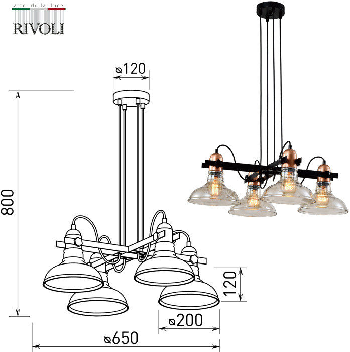 Подвесной светильник Leila 4093-304 Rivoli