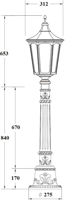 Наземный фонарь ALBORG L 79707L Е10 Bl Oasis Light