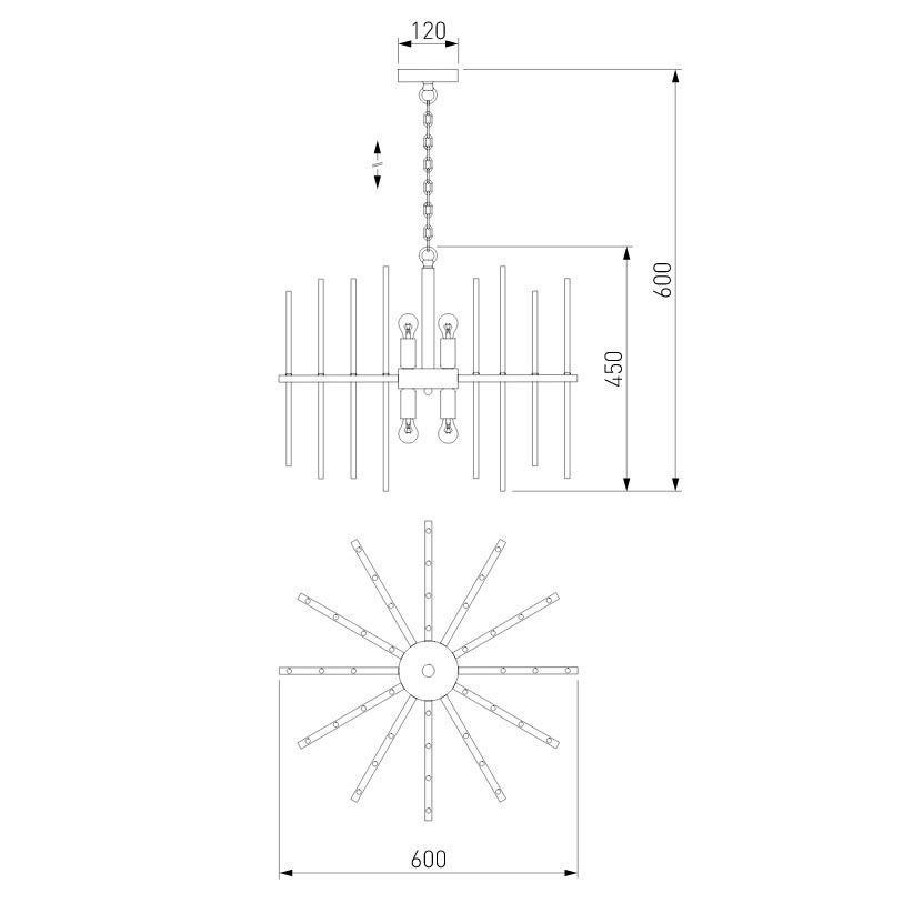 Подвесная люстра Bogates Allure 356/6 латунь