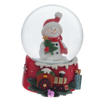 Фигурка декор в стекл шаре "Снеговик", D6 см, L6,5 W6,5 H8,5 см, 2в.