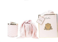 Свеча большая COTE NOIRE CHARENTE ROSE, платок, 600 гр, соевый воск, время горения 100 ч ВхШхД