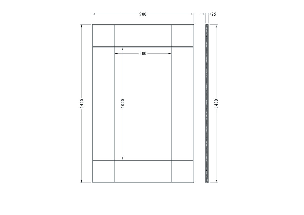 Зеркало прямоугольное в раме цвет хром