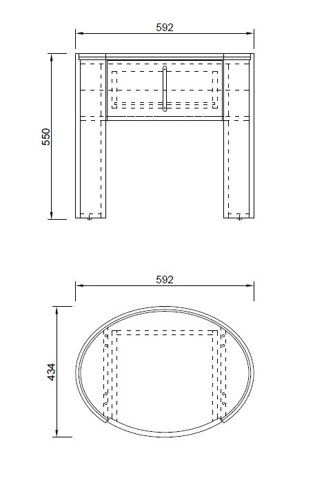 Тумбочка с ящиком темный шпон