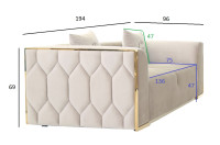 Диван Bern двухместный велюровый бежевый Диван Bern двухместный велюровый бежевый