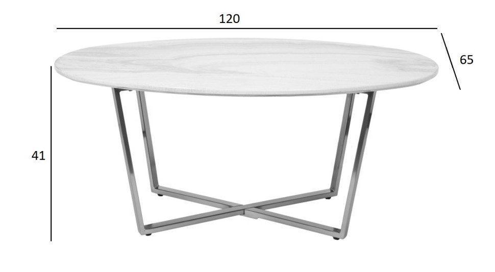 Стол журнальный овальный черный/хром