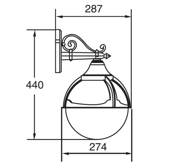 Настенный фонарь уличный  88102 Bl Oasis Light
