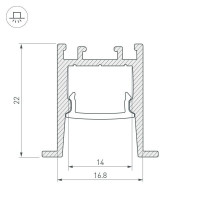 Профиль Arlight SL-Comfort-2322-F-2000 Anod Black 031771 Профиль Arlight SL-Comfort-2322-F-2000 Anod Black 031771
