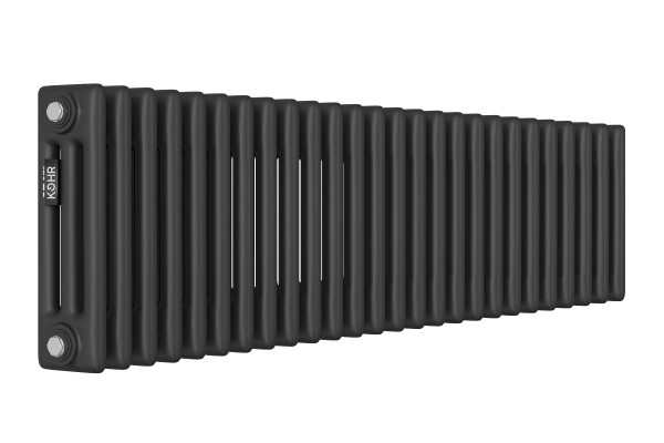 Стальной трубчатый радиатор Kohr Heim 3030/26 секций с боковым подключением 3/4 черный