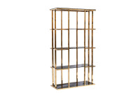 Стеллаж с черным стеклом (золотой) Стеллаж с черным стеклом (золотой)