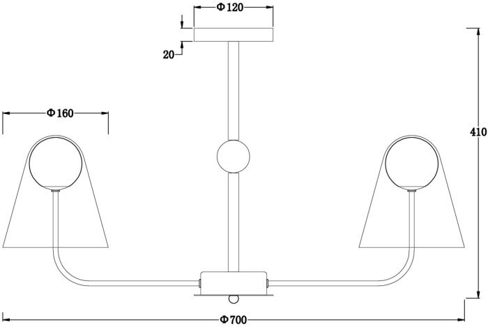 Потолочная люстра Doublety FR5382PL-05BS Freya