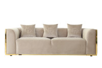 Диван Bern трехместный велюровый бежевый Диван Bern трехместный велюровый бежевый
