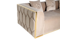 Диван Bern трехместный велюровый бежевый Диван Bern трехместный велюровый бежевый