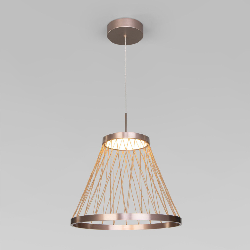 Подвесной светильник Cesta 40016/1 LED коричневый Eurosvet