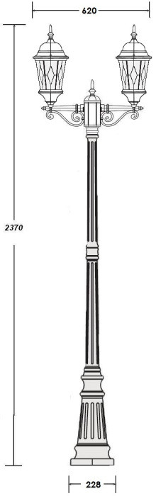 Наземный фонарь  91409MA Bl ромб Oasis Light