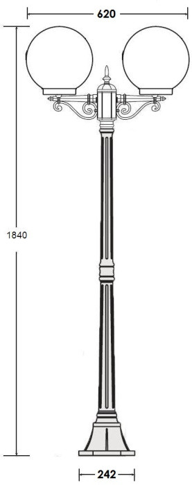 Наземный фонарь GLOBO S 88208SA Bl Oasis Light