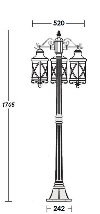 Наземный фонарь LUCERNA 84808B/02 Gb Oasis Light