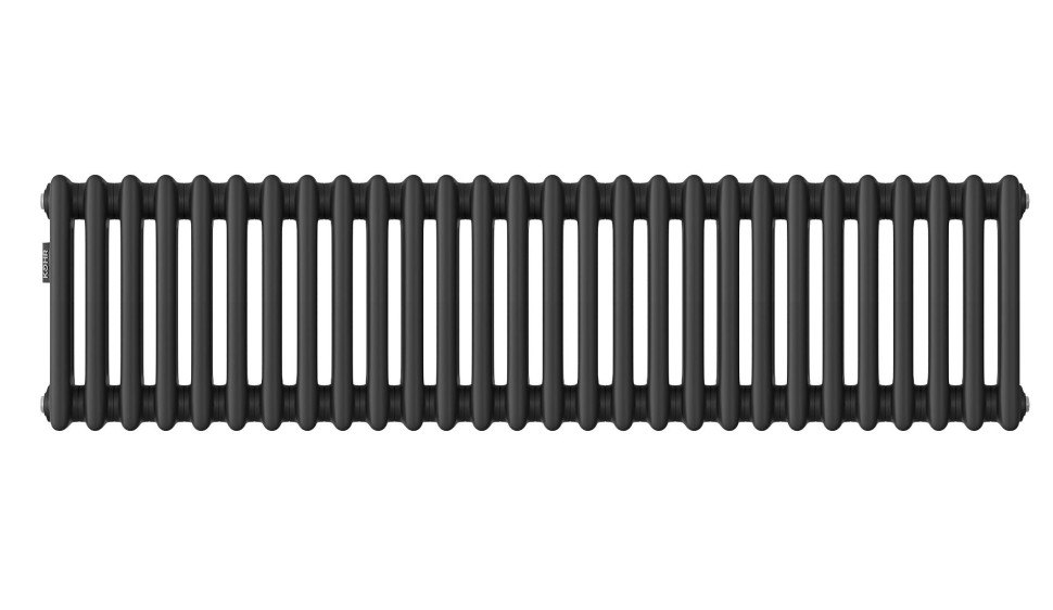 Стальной трубчатый радиатор Kohr Heim 3030/28 секций с боковым подключением 3/4 черный