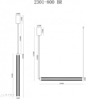 Подвесной светильник Rocks 2301-800 BR iLedex
