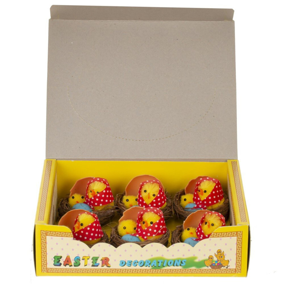 Набор из 6-ти изделий декоративных "Гнездо пасхальное" (4,5*3,5), L18 W14 H5,5 см
