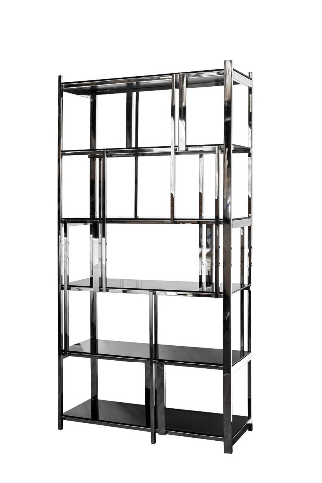 Стеллаж с черным стеклом