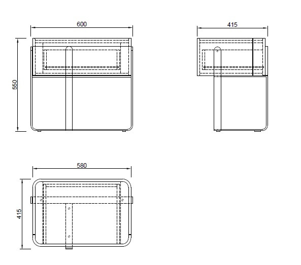 Тумбочка светлая с металлическим каркасом