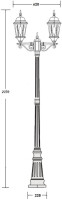 Наземный фонарь ASTORIA 2M 91409MA Bl овал Oasis Light