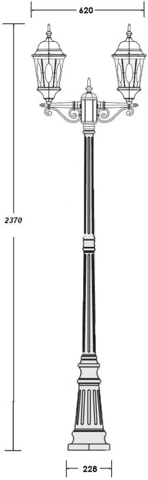 Наземный фонарь ASTORIA 2M 91409MA Bl овал Oasis Light