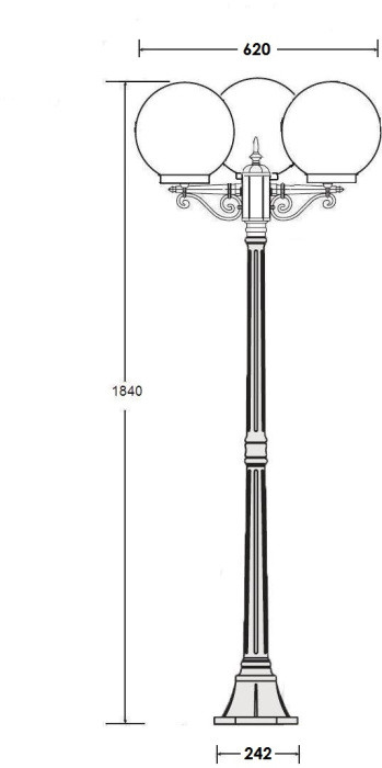 Наземный фонарь GLOBO S 88208SB Bl Oasis Light